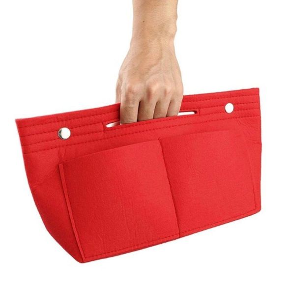 Insert/Organizer- Designer Handbags/Totes -Bright Red Style 3- Snap- NWT - Picture 4 of 10